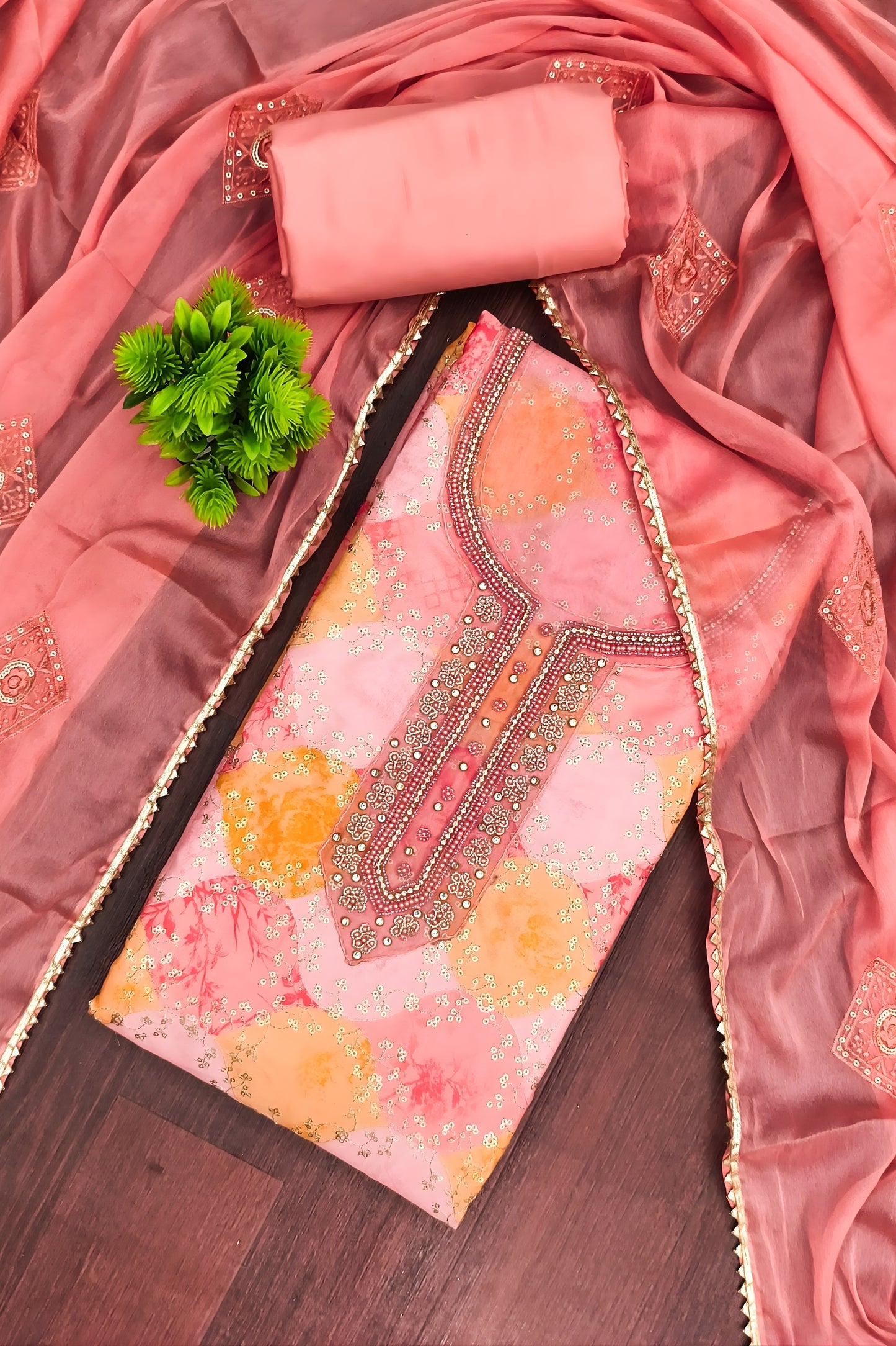 Luxury Peach Muslin Digital Printed Straight Salwar Suit with Designer Dupatta for Women