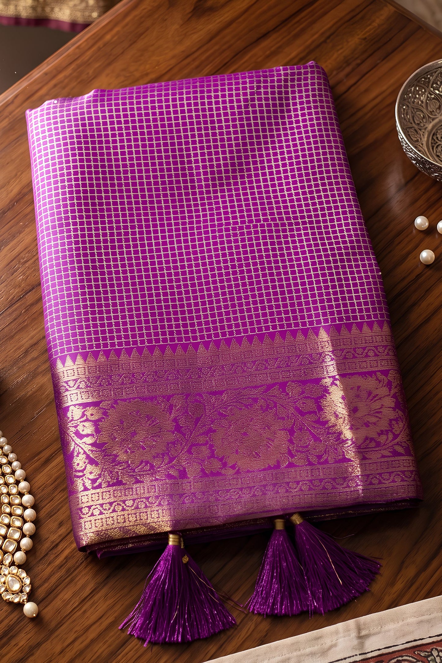 Royal Purple Art Silk Weaving Jari Designer Saree for Women