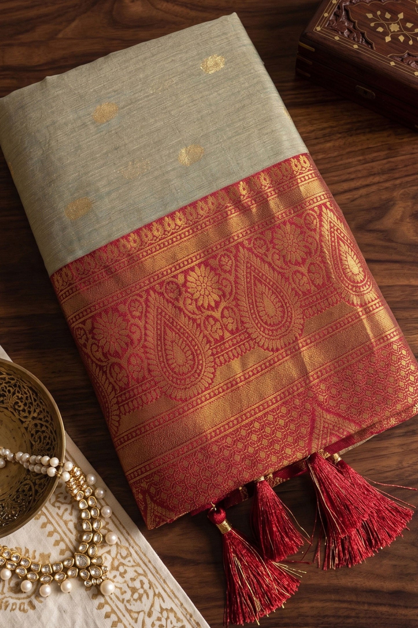 Designer Beige Cotton Weaving Jari Designer Saree Border for Women