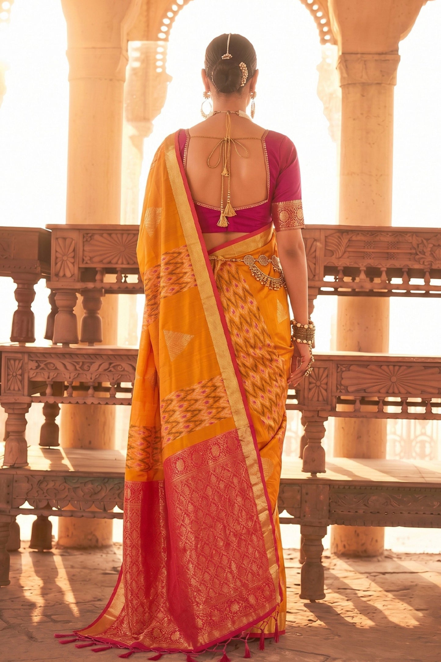 Wonderful Orange Soft Silk Woven Designer Saree for Women