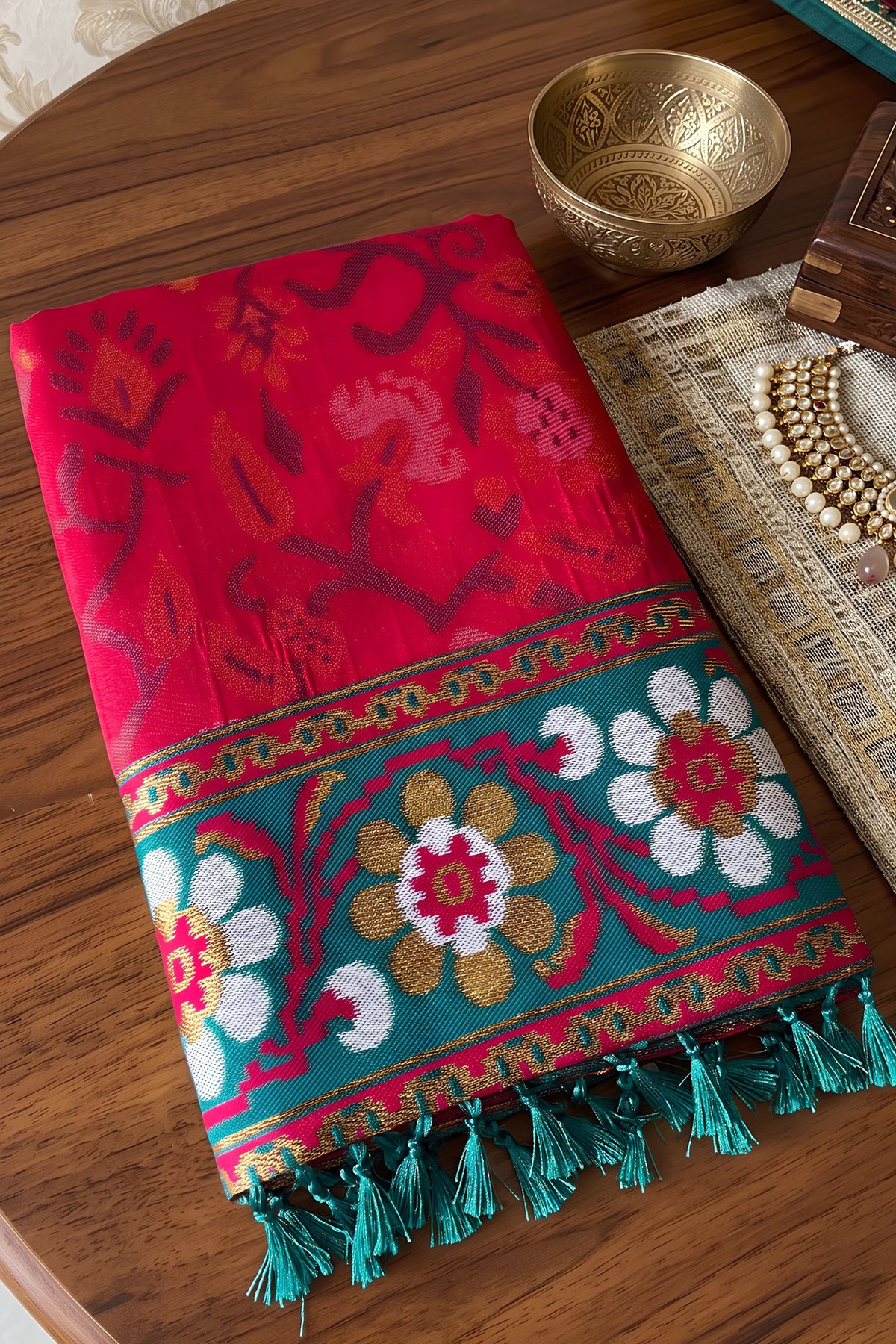 Radiant Rani Pink Silk Woven Designer Saree for Women
