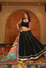 Black Embroidered Lehenga Choli with Multicolor Dupatta for Navratri