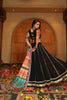 Black Embroidered Lehenga Choli with Multicolor Dupatta for Navratri