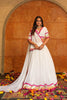 White Embroidered Georgette Lehenga Choli with Dupatta for Navratri
