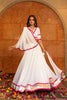 White Embroidered Georgette Lehenga Choli with Dupatta for Navratri