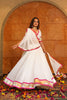 White Embroidered Georgette Lehenga Choli with Dupatta for Navratri
