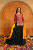 Maroon and Black Embroidered Crepe Lehenga Choli with Dupatta for Navratri