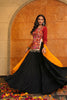 Maroon and Black Embroidered Crepe Lehenga Choli with Dupatta for Navratri
