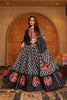 Black Navratri Lehenga Choli with Multicolor Mirror Work and Traditional Motifs