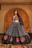Black Navratri Lehenga Choli with Multicolor Mirror Work and Traditional Motifs