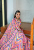 Multicolor Wave Print Navratri Lehenga Choli with Mirror Sleeves and Dupatta