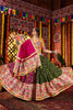 Magenta and White Traditional Lehenga Choli with Mirror and Embroidery Work