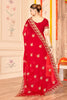 Stunning Red Saree with Golden Designer Blouse