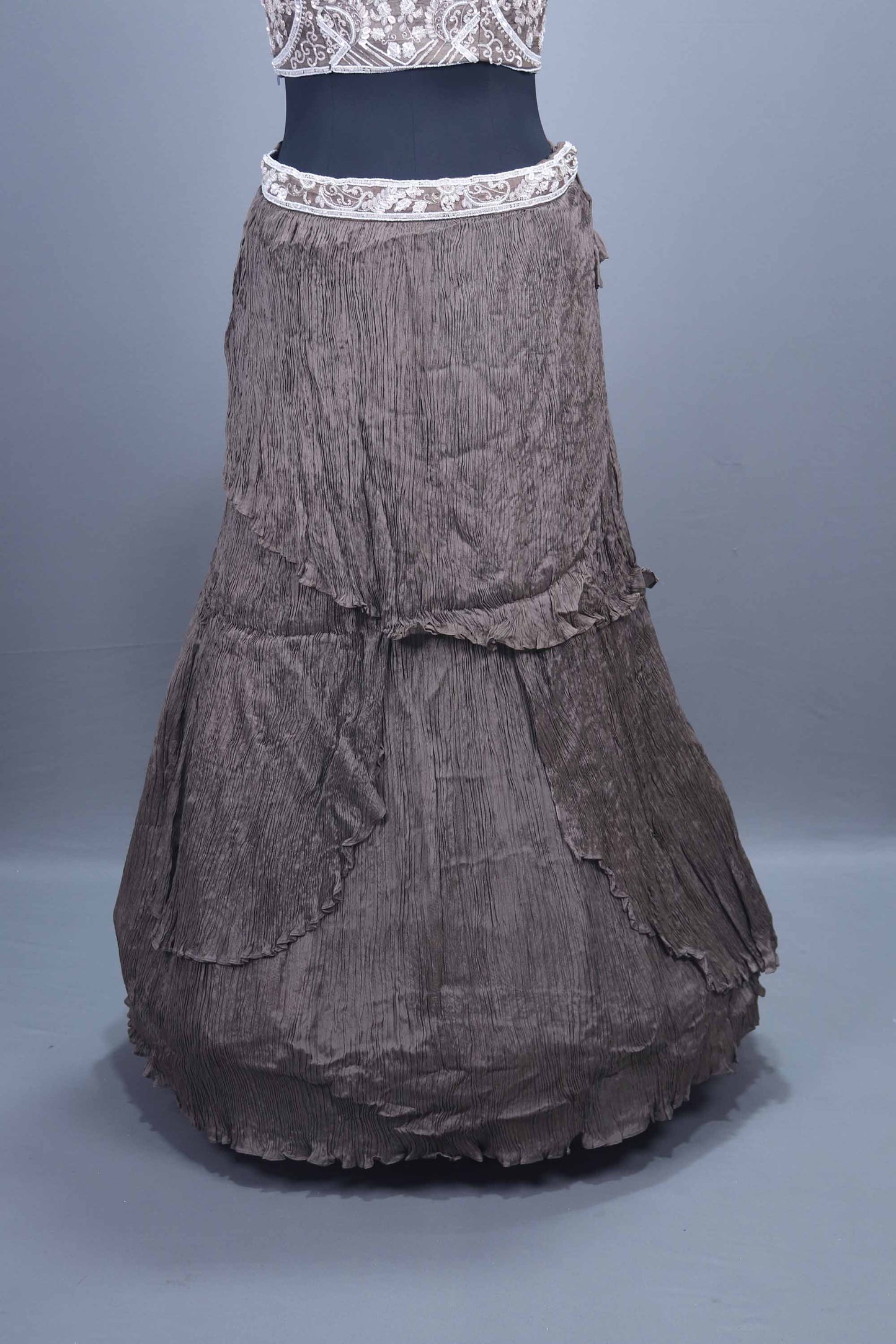 Designer Grey Embroidered Lehenga Choli with Dupatta