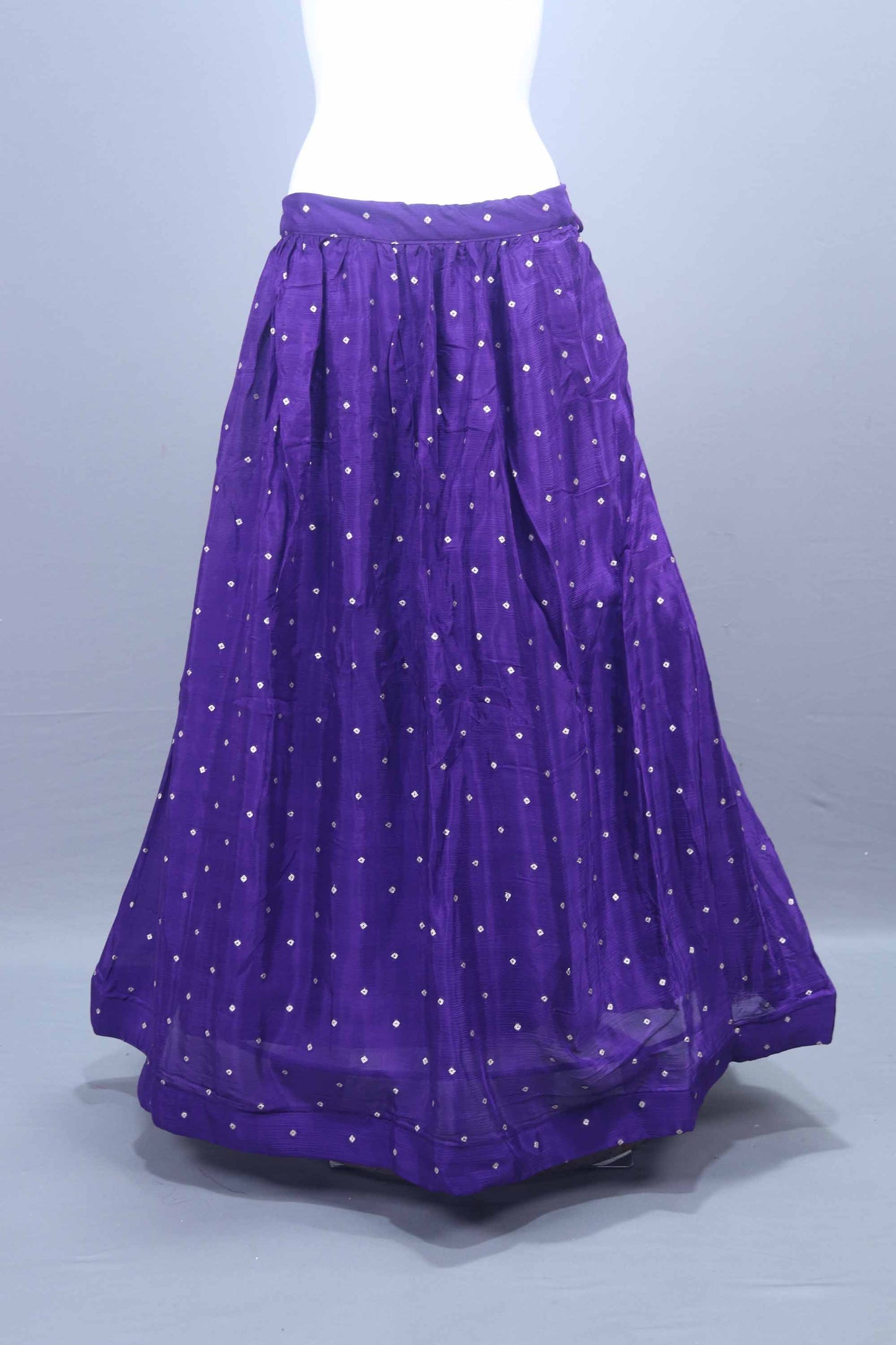 Royal Purple Embroidered Silk Lehenga Choli with Long Jacket Dupatta