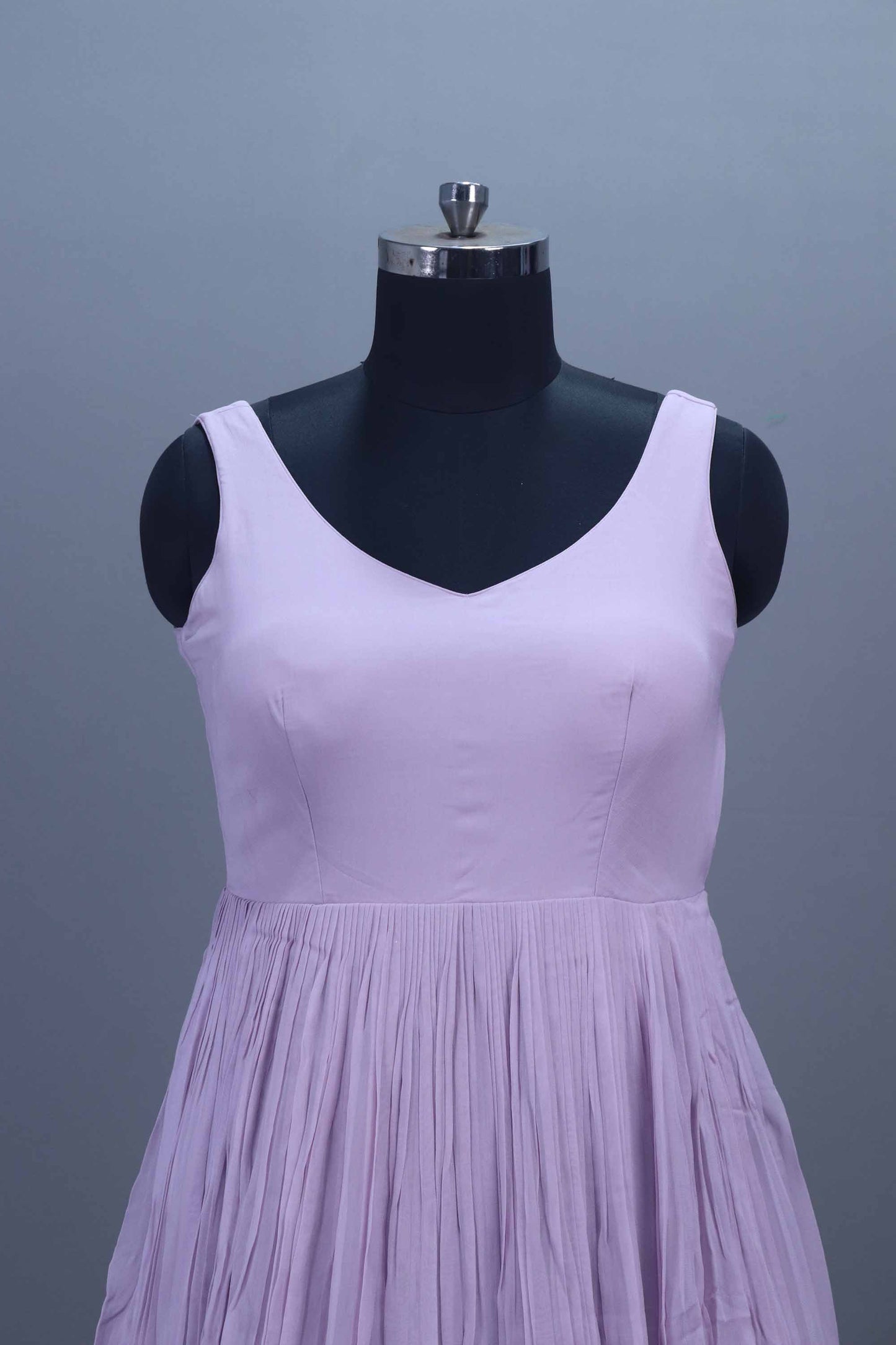 Lavender Heavy Embroidered Floral Anarkali Gown With Dupatta