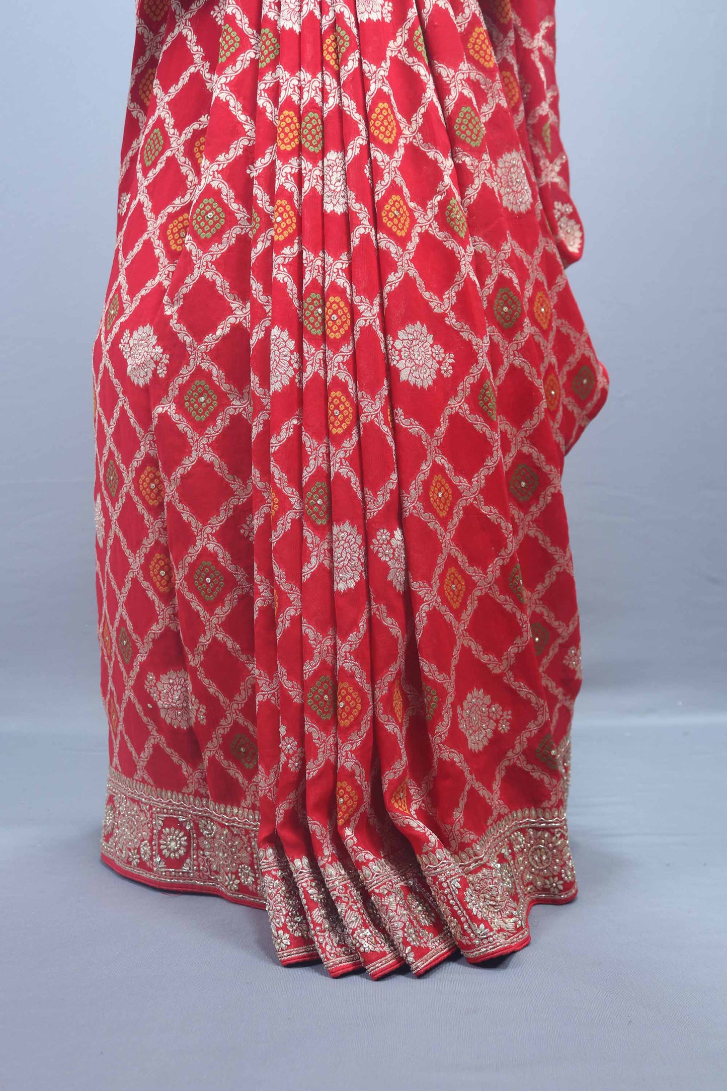 Red Banarasi Silk Saree with Rich Zari Traditional Motif Design Saree