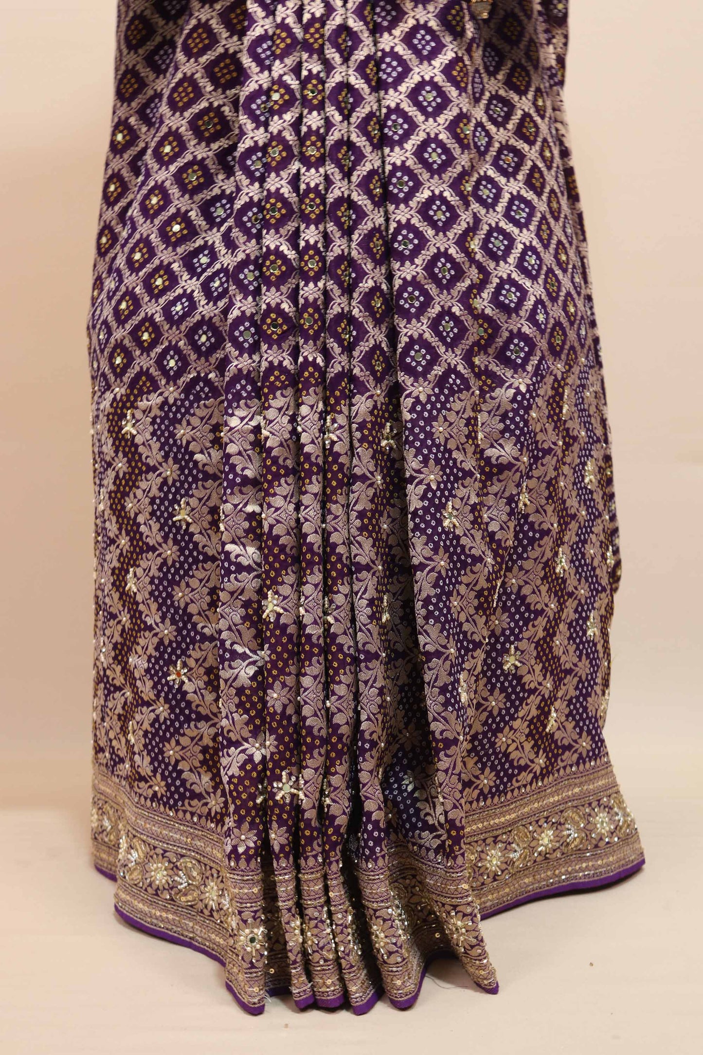 Purple Designer Saree with Zari Embroidery Traditional Motifs Saree