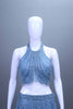 Designer Sky Blue Crop Top Lehenga Choli Reception Party Wear