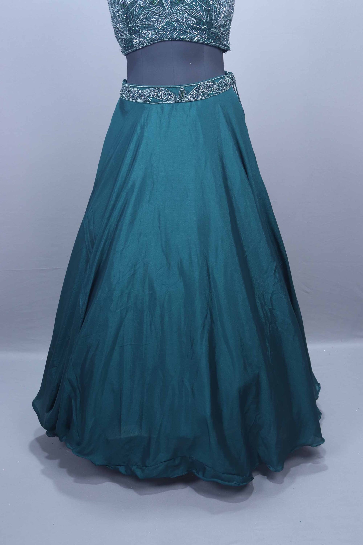 Green Embroidered Designer Lehenga Choli with Net Dupatta