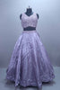 Lavender Mirror Work Organza Lehenga Choli with Dupatta