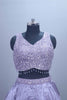 Lavender Mirror Work Organza Lehenga Choli with Dupatta