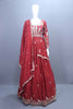 Maroon Embroidered Silk Lehenga Choli with Dupatta