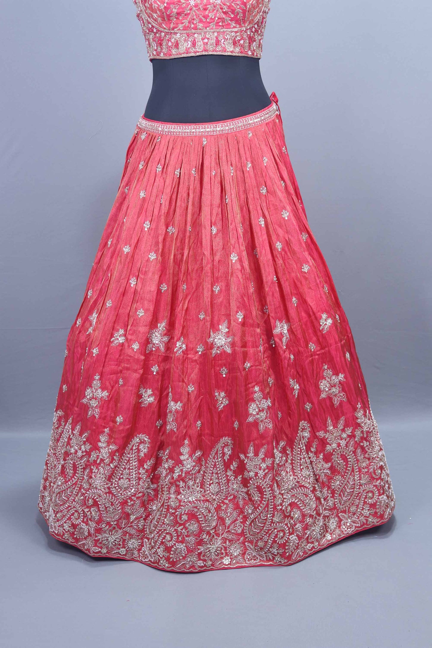 Designer Pink Silk Embroidered Bridal Lehenga Choli with Dupatta