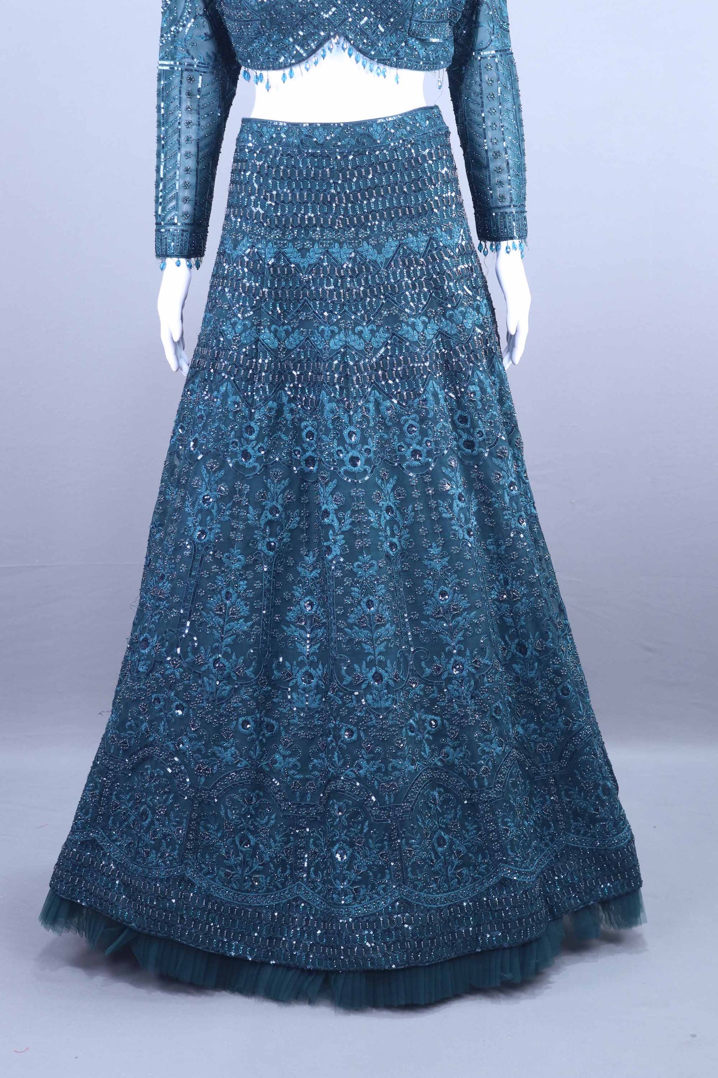 Teal Blue Heavy Lehenga Designer Choli with Dupatta