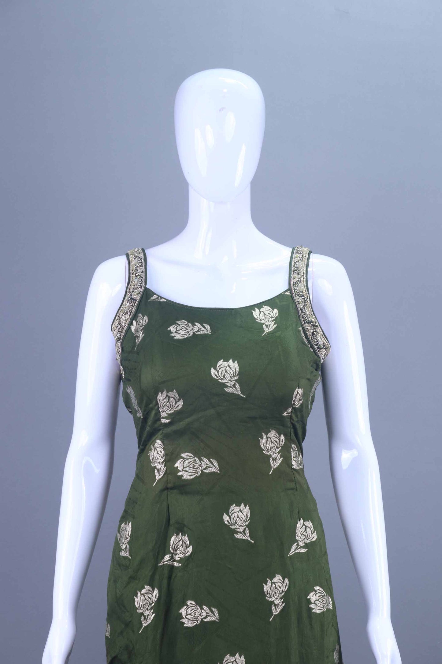 Designer Green Sharara Suit with Embroidered Border Party wear Set