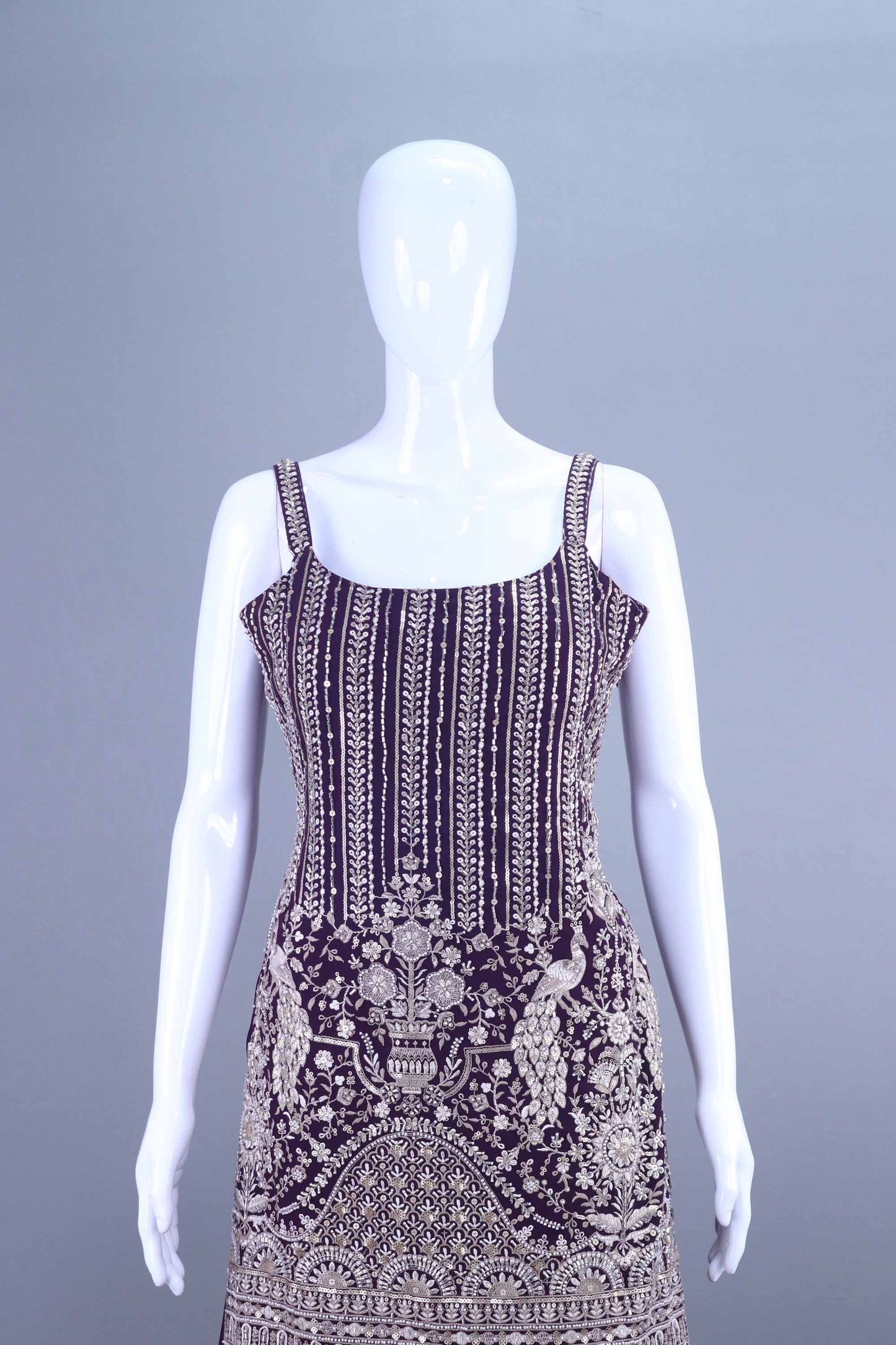 Maroon Heavy Designer Sharara With Palazzo Set