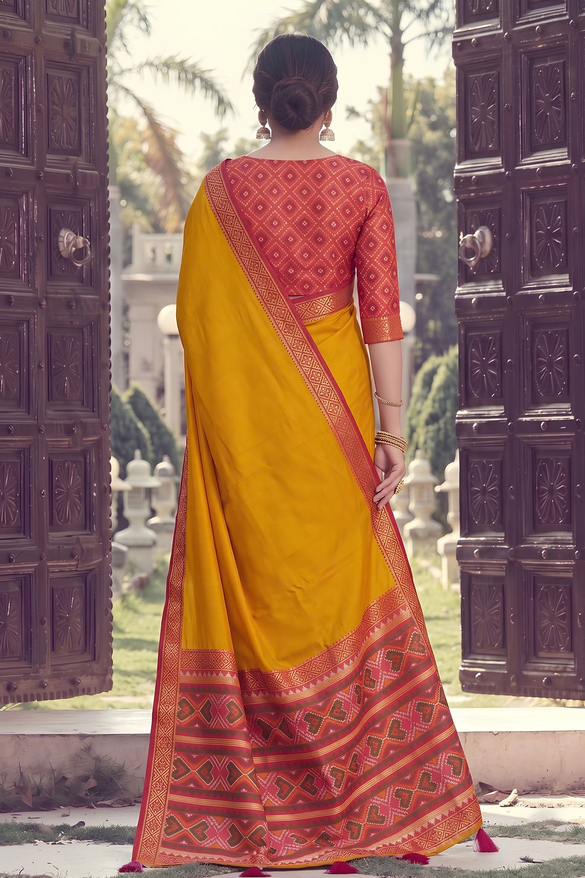 Elegant Mustard Yellow Silk Woven Designer Saree for Women