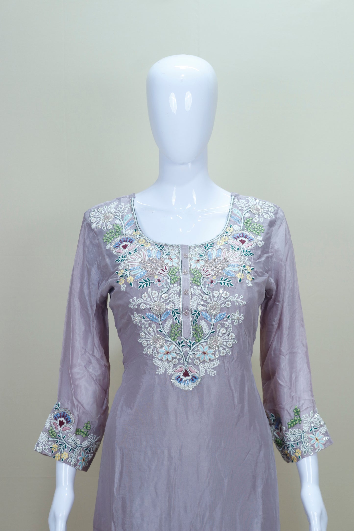 Light Purple Kurta Sharara Set with Dupatta Women’s Festive Wedding Wear