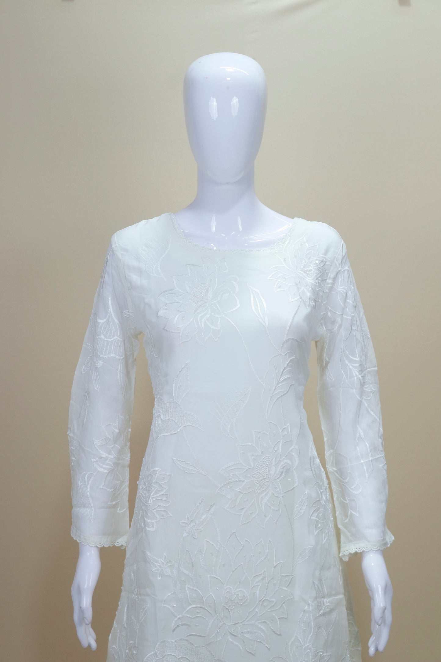 Women’s White Chikankari Kurta Set with Dupatta Elegant Ethnic Wear for Festive Casual Occasions