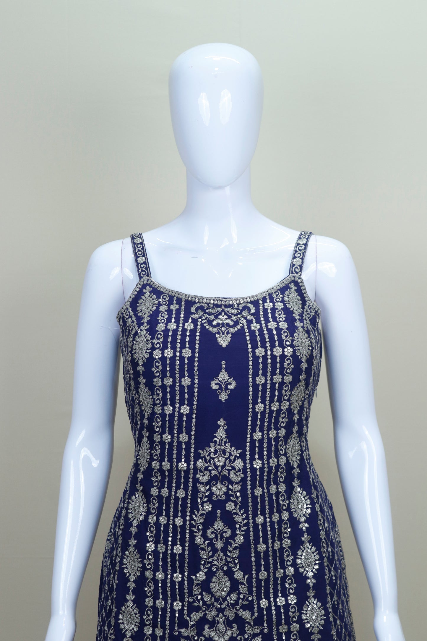 Elegant Navy Blue Sharara Suit with Dupatta Party Wedding Wear