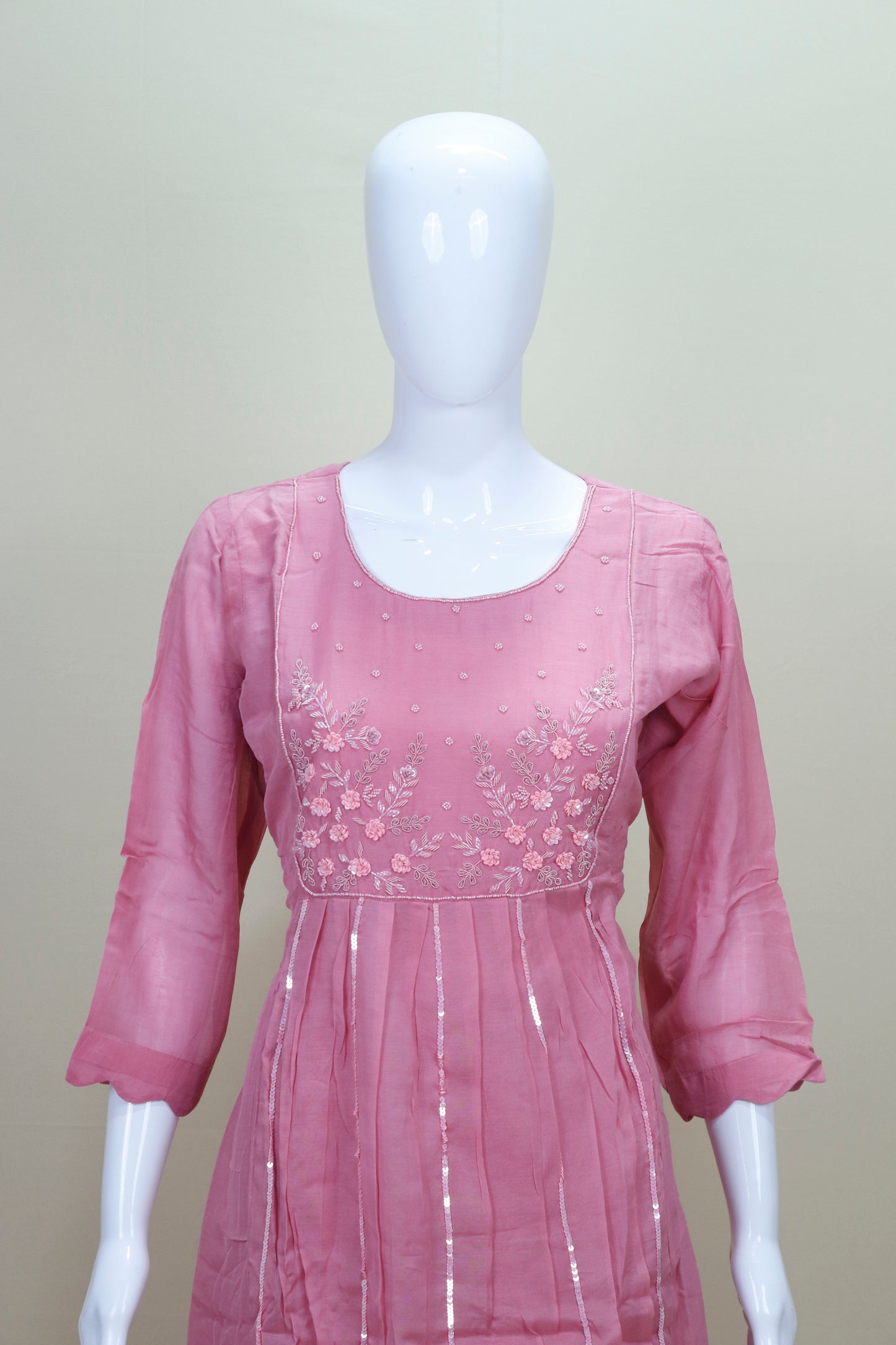Pink Embroidered Cotton Kurta Set with Dupatta Festive Casual Wear