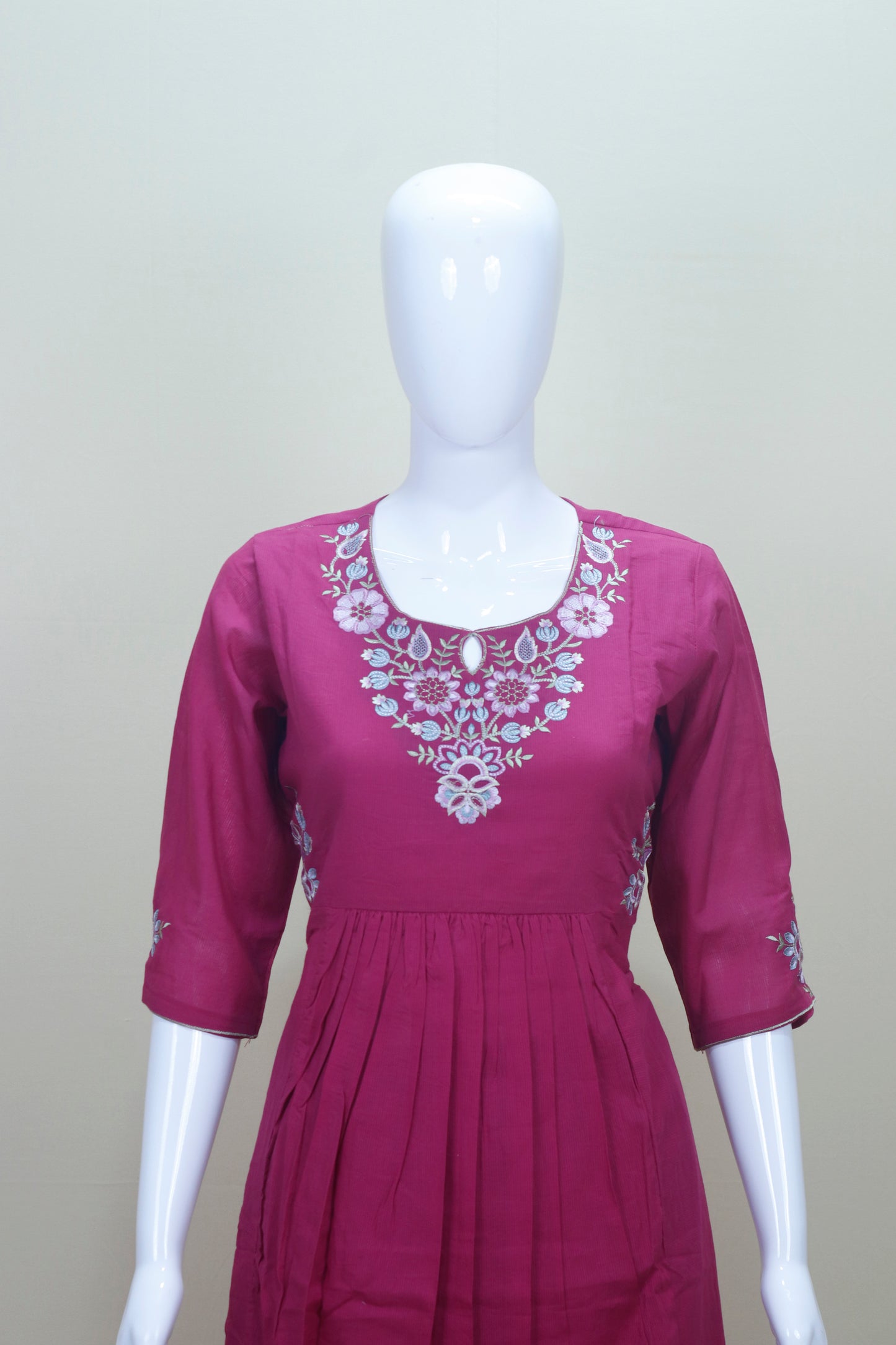Magenta Kurta Set Festive Casual Ethnic Wear with Pants