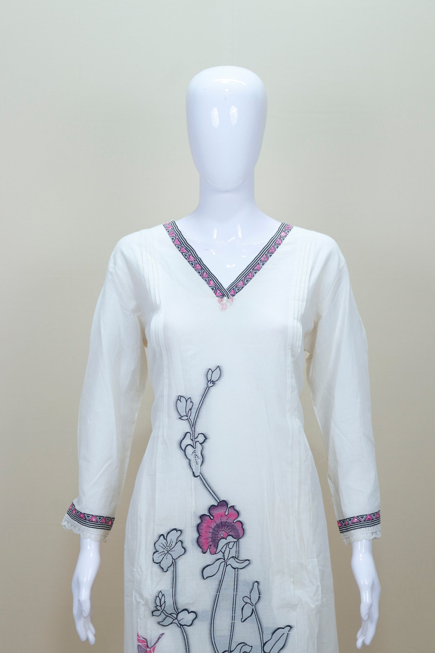 White Cotton Kurta Set with Dupatta Ethnic Salwar Suit Casual Wear