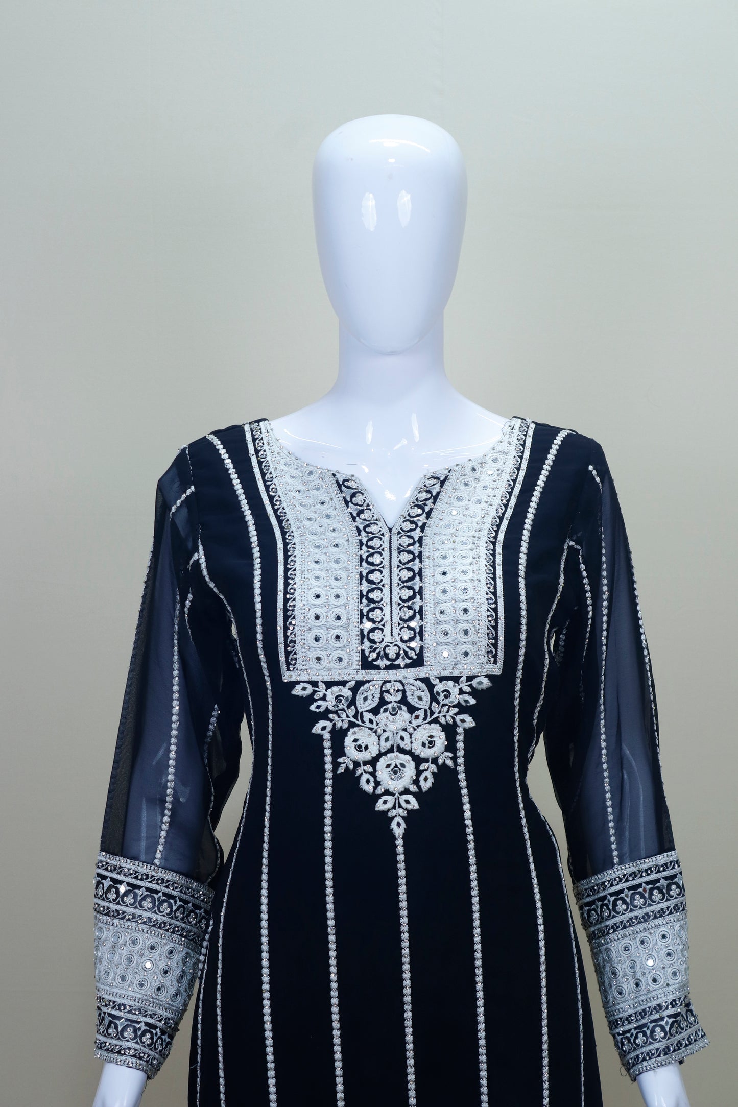 Black Salwar Suit Set with Dupatta Festive Wear Kurta Set