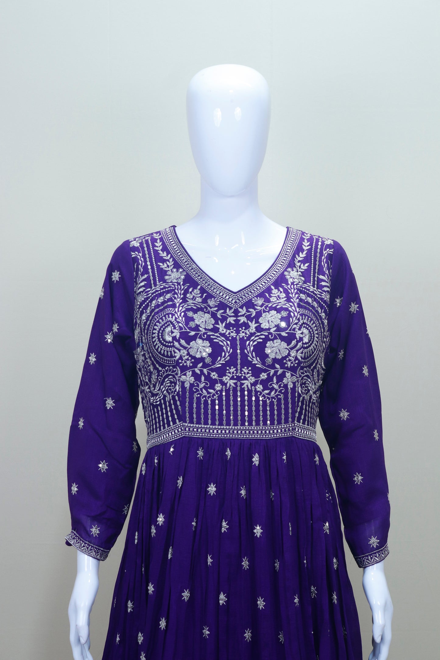 Elegant Purple Embroidered Anarkali Suit with Dupatta