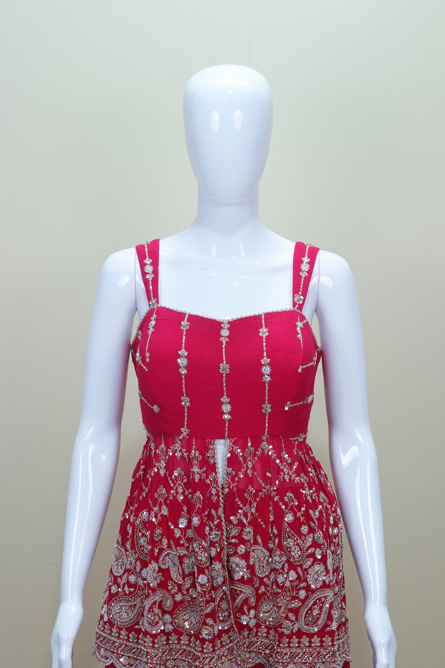 Designer Pink Sharara Set Sleeveless Kurti with Sharara Pants