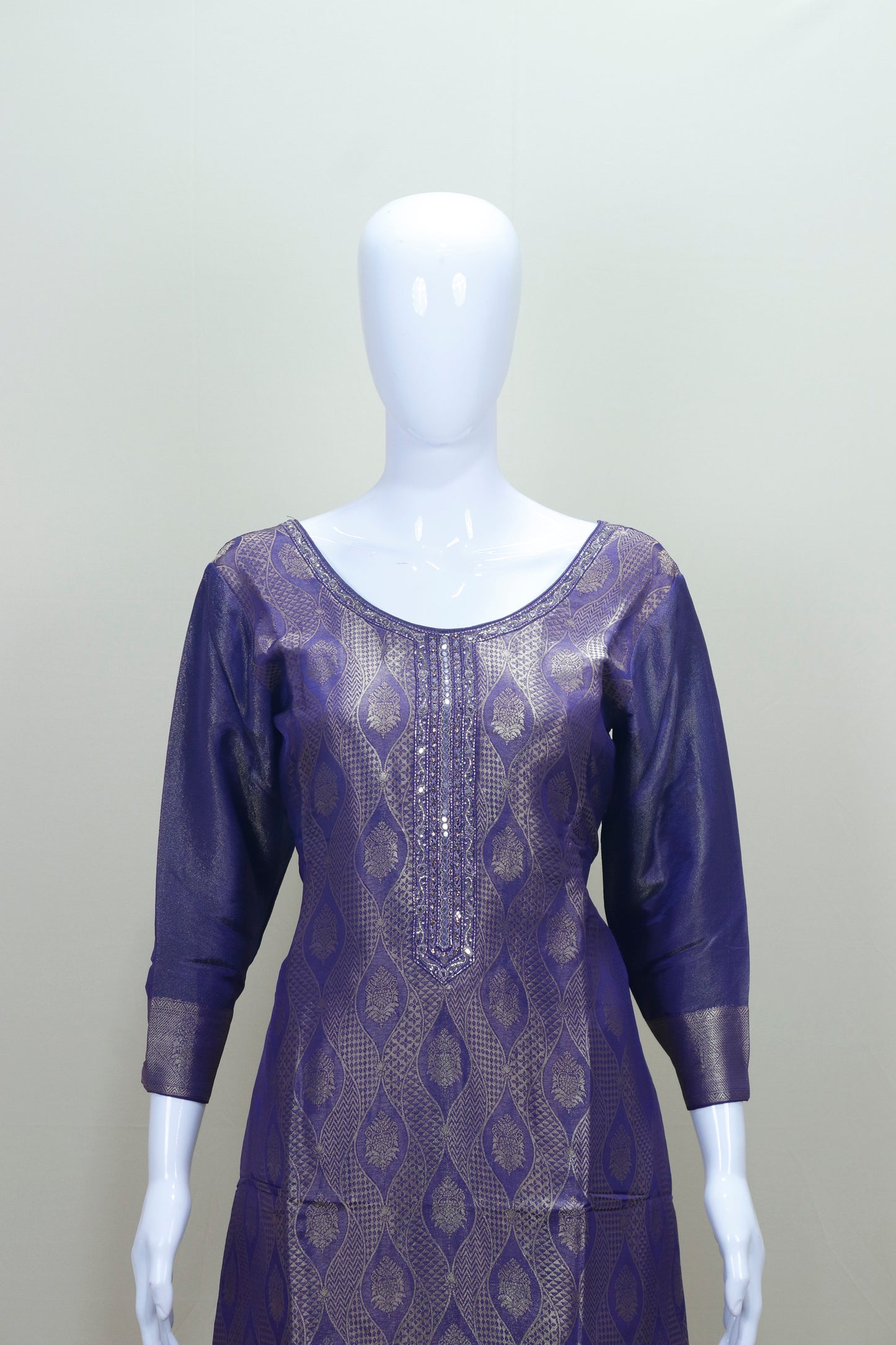 Elegant Purple Banarasi Silk Salwar Suit with Dupatta