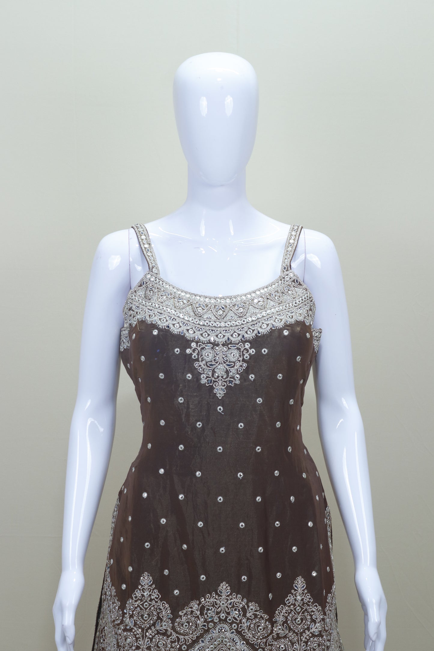 Brown Sharara Suit with Dupatta for Party Wear