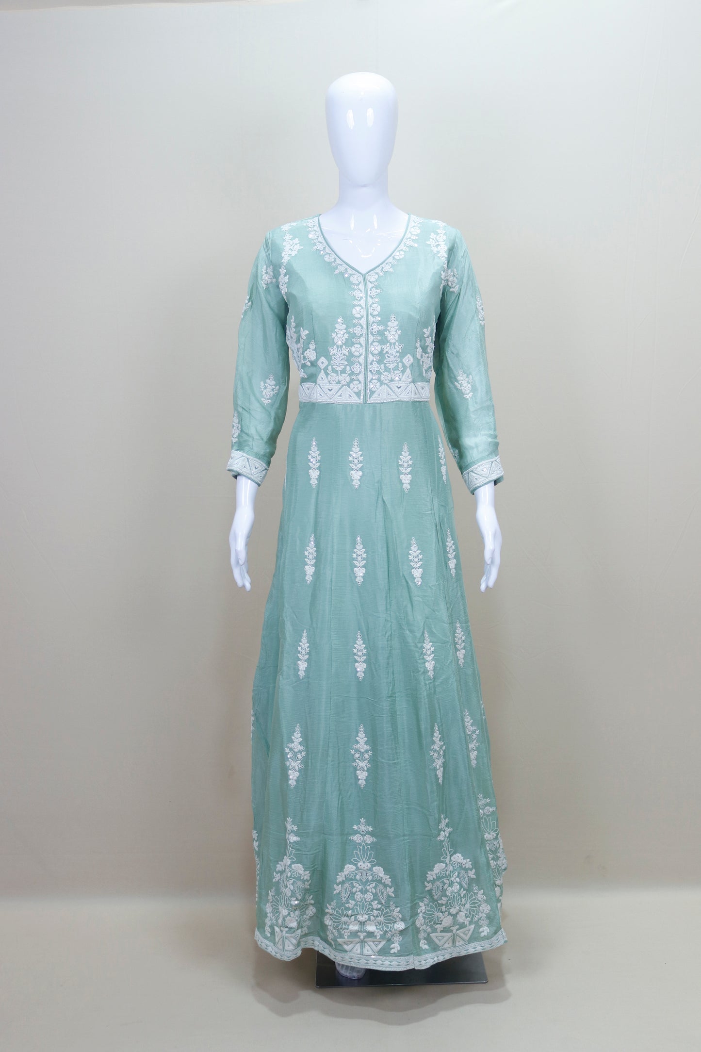 Pastel Green Anarkali Suit with Dupatta Party Wear