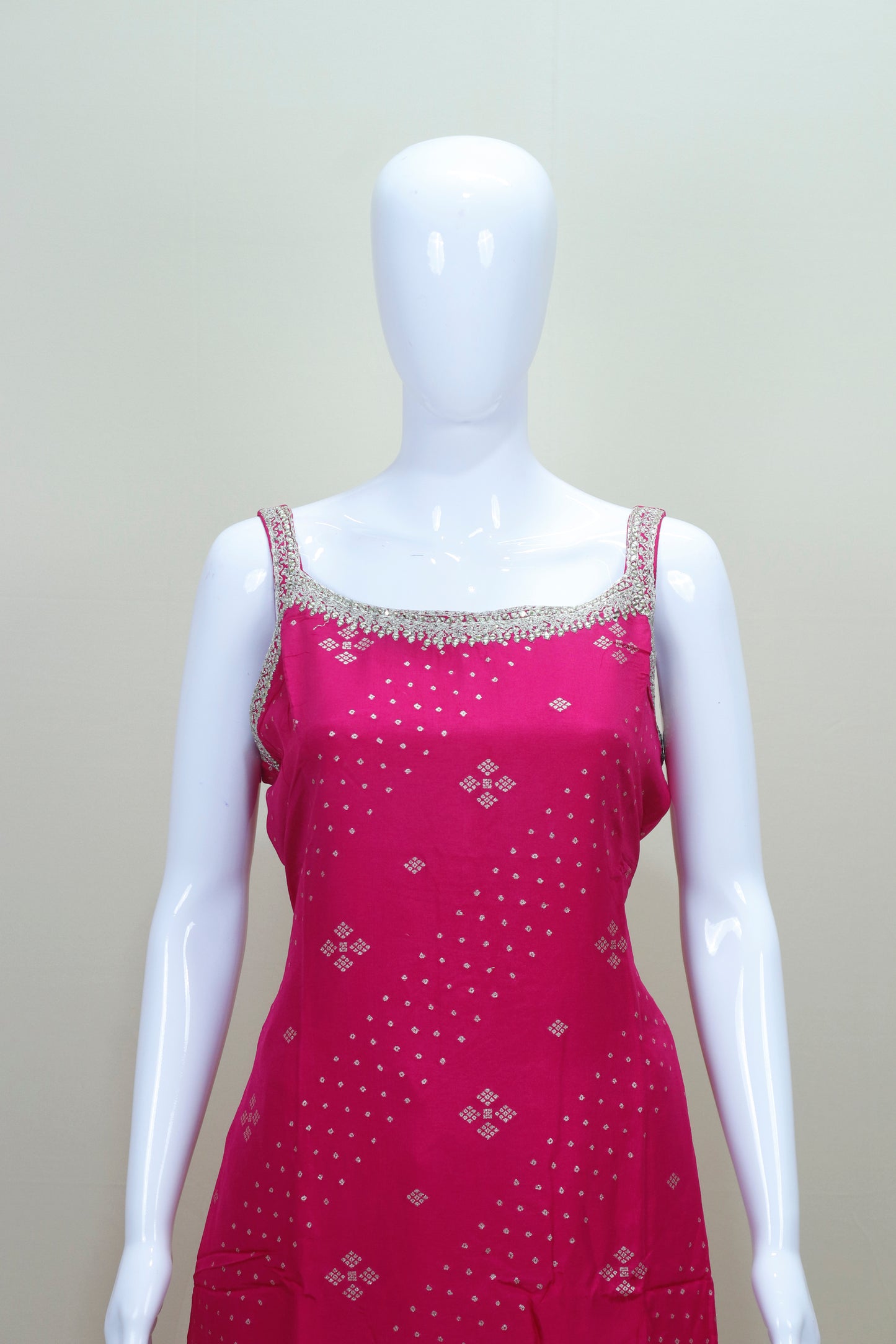 Pink Sleeveless Kurta Set with Dupatta Detailing Ethnic Wear