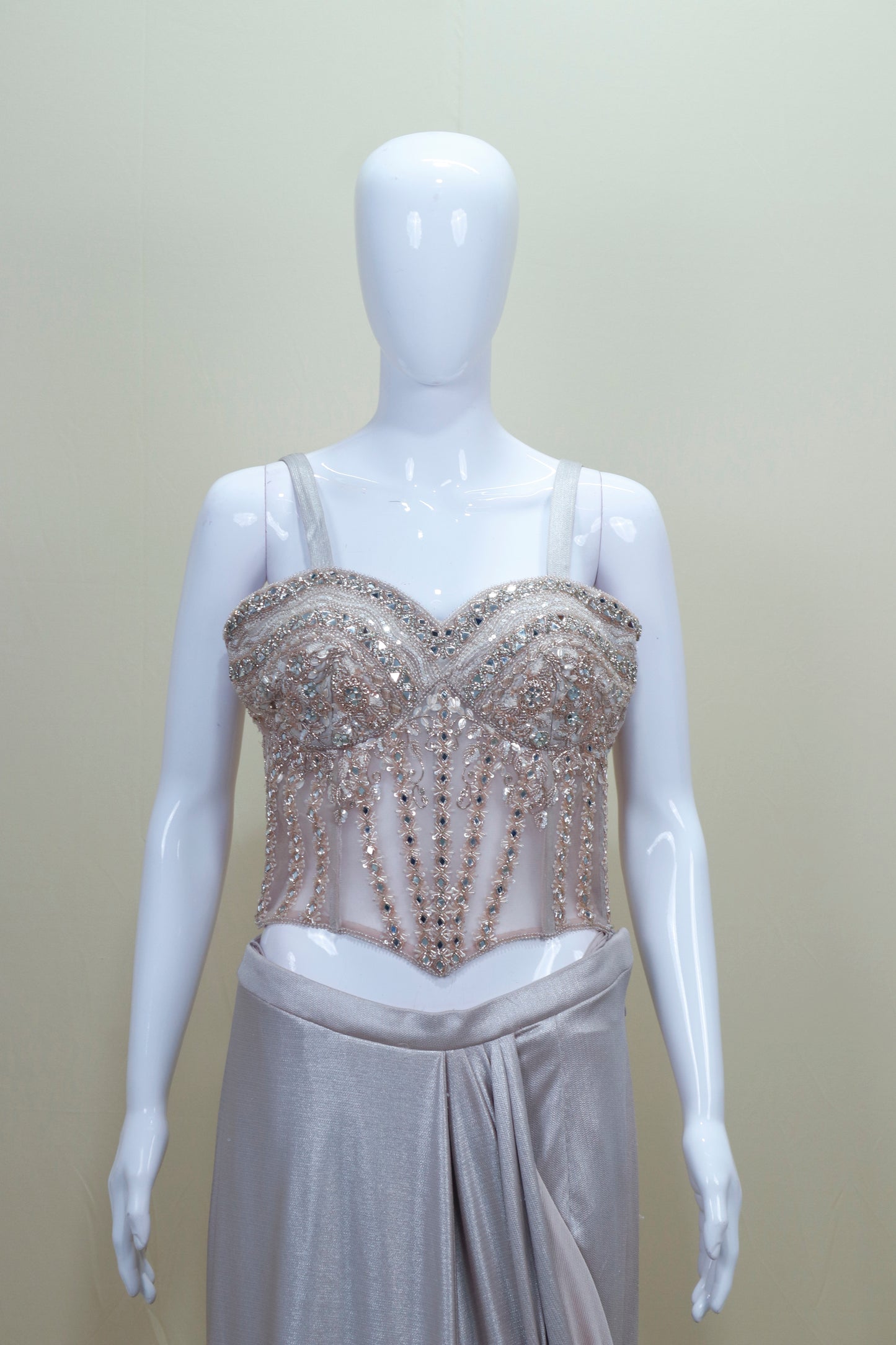 Elegant Silver Designer Saree Blouse Party Wear