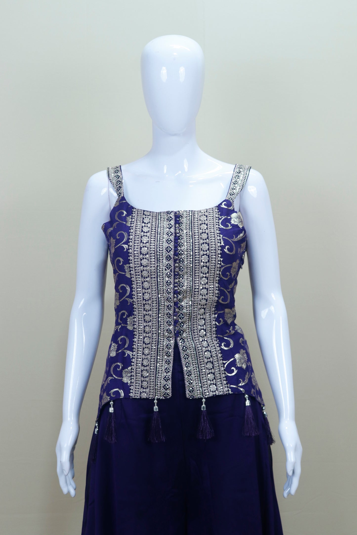 Designer Purple Gown with Dupatta Traditional Indian Outfit