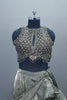Designer Grey Lehenga Choli with Pleated Skirt Party Wear Outfit