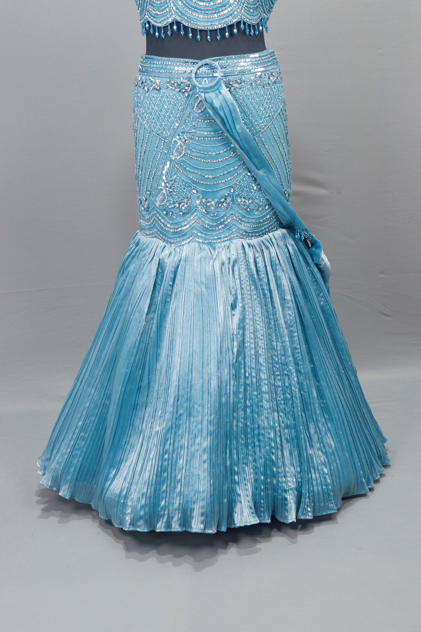 Designer Sky Blue Embroidered Lehenga Choli with Dupatta