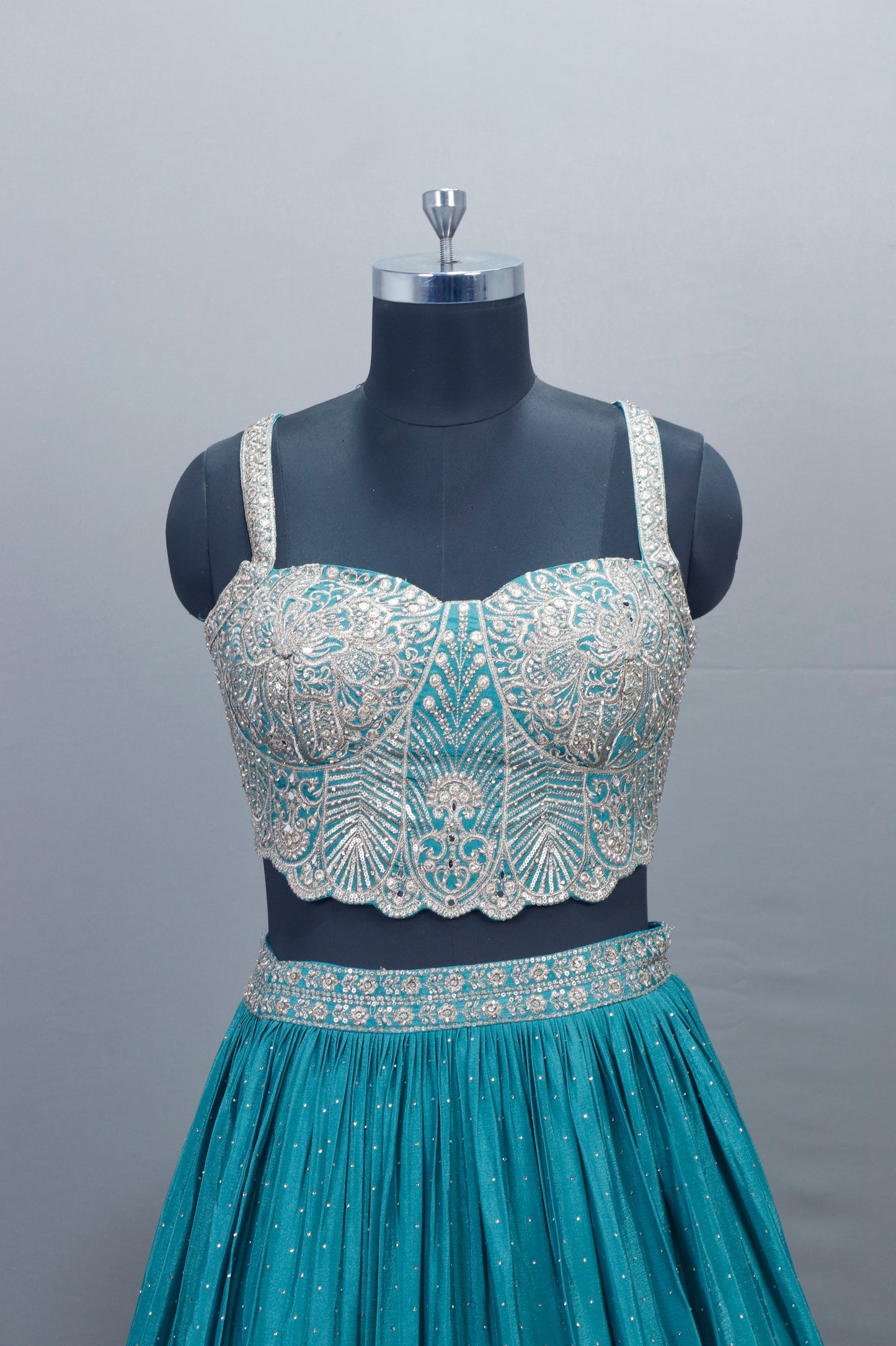Teal Blue Lehenga Choli with Dupatta Designer Indian Wedding Outfit